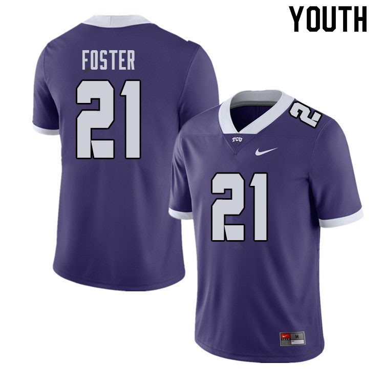 Youth #21 Daimarqua Foster TCU Horned Frogs College Football Jerseys Sale-Purple